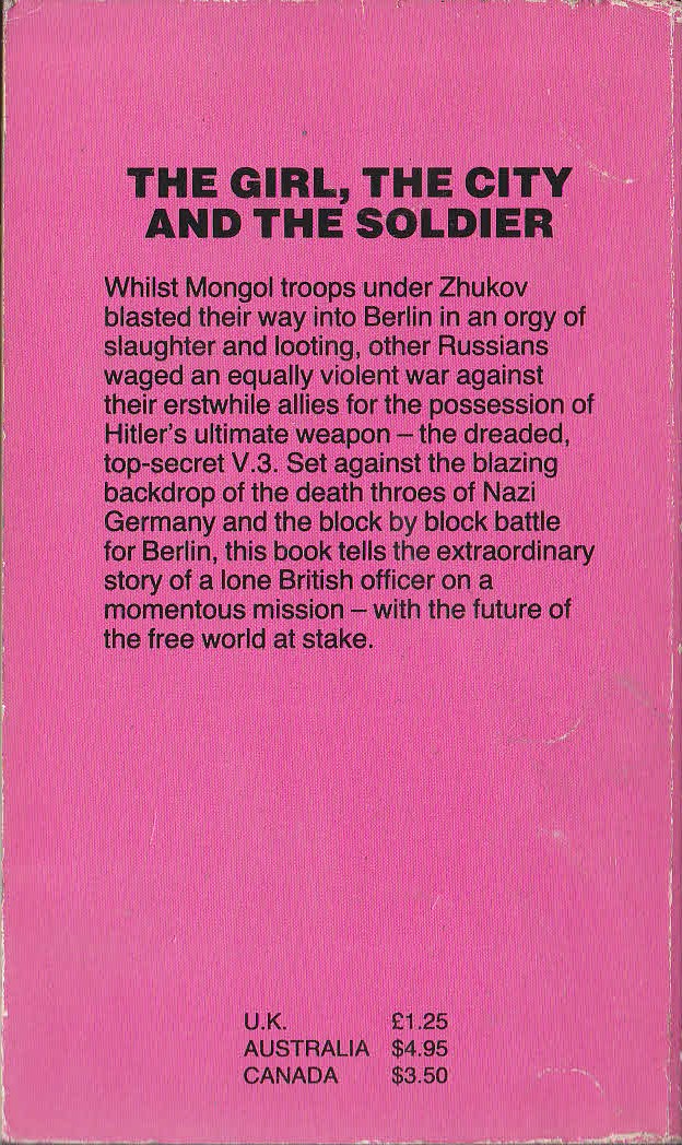 W.Howard Baker  THE GIRL, THE CITY, AND THE SOLDIER magnified rear book cover image