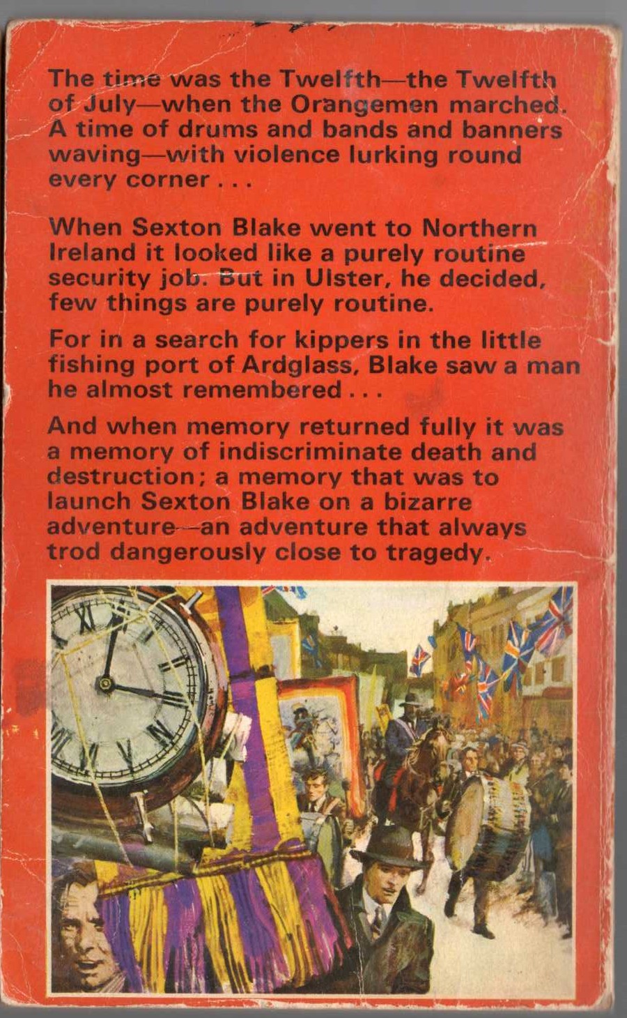 Desmond Reid  BEAT ON AN ORANGE DRUM (Sexton Blake) magnified rear book cover image