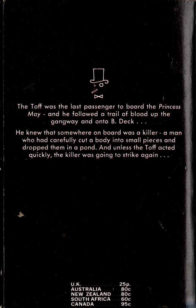 John Creasey  THE TOFF ON BOARD magnified rear book cover image
