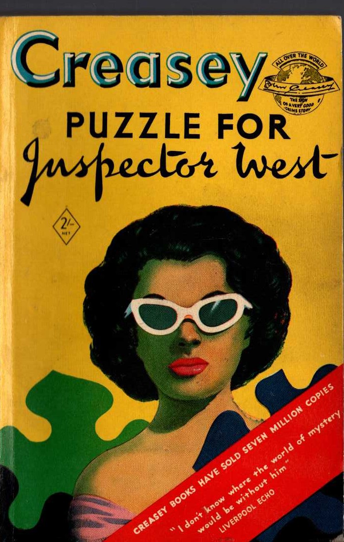 John Creasey  PUZZLE FOR INSPECTOR WEST front book cover image