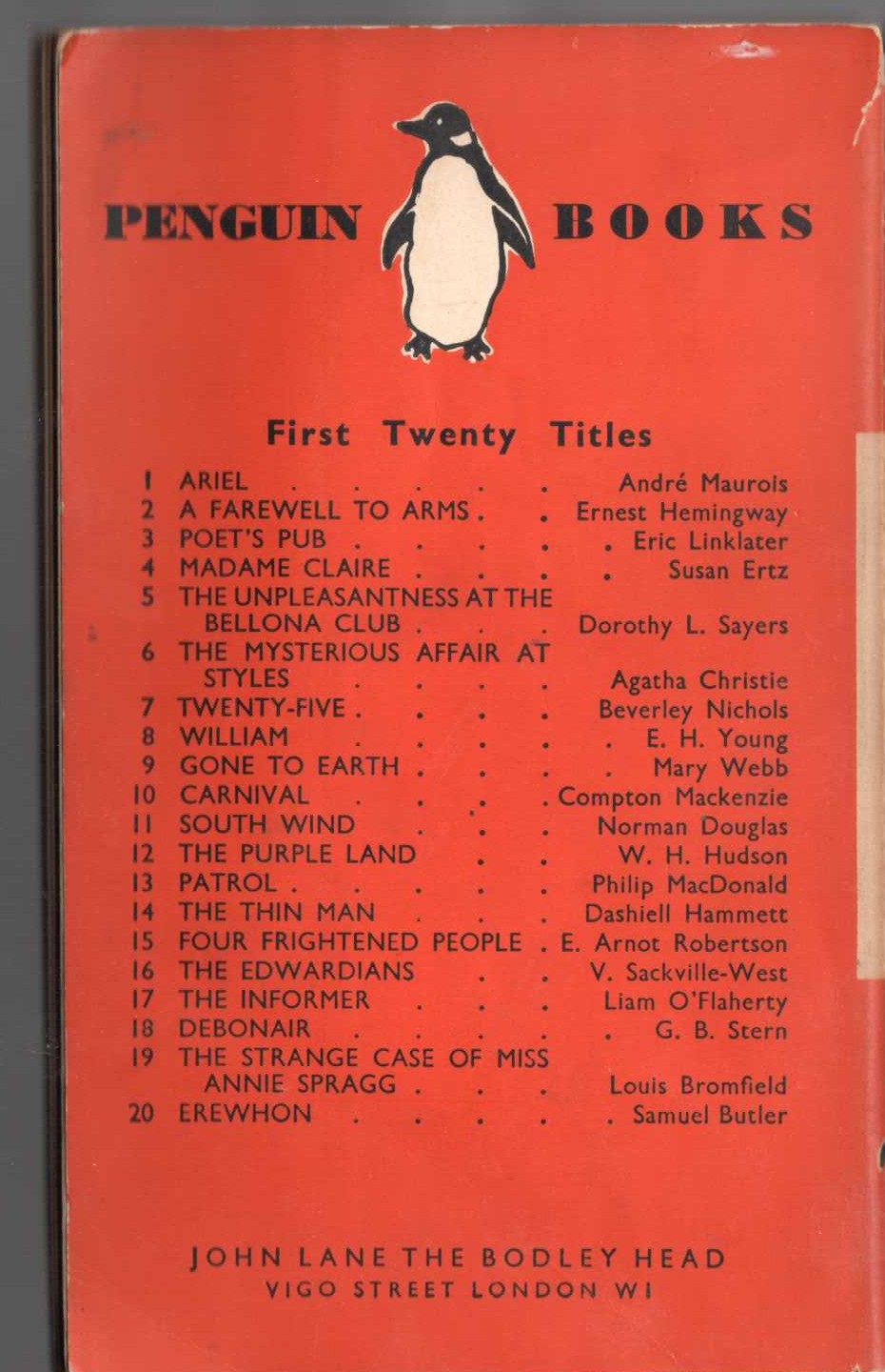 Liam O'Flaherty  THE INFORMER magnified rear book cover image