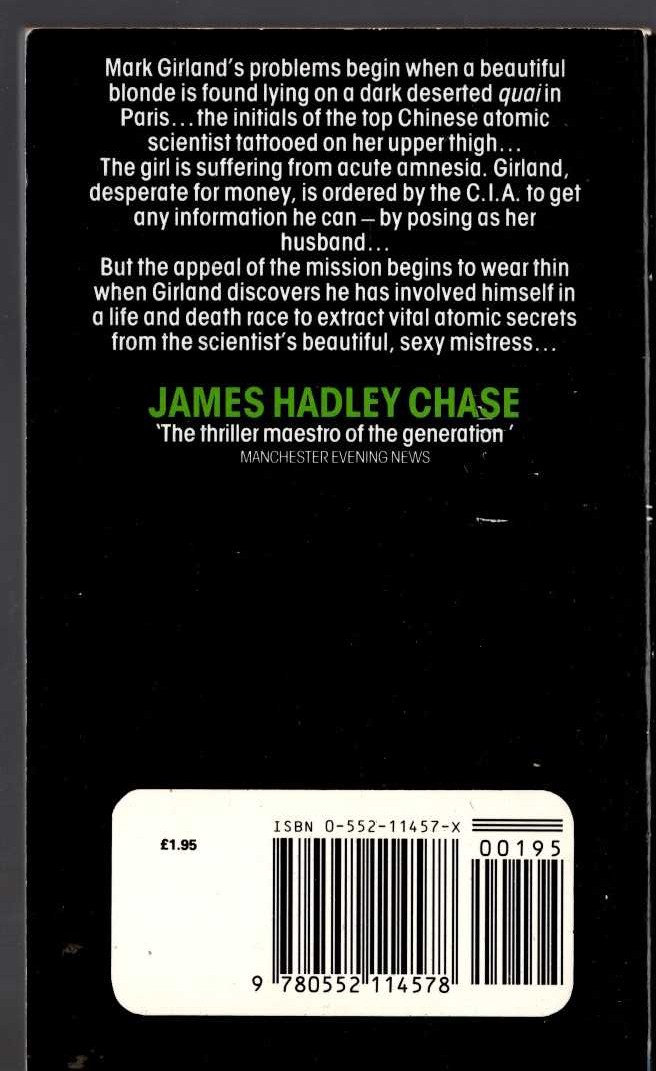 James Hadley Chase  YOU HAVE YOURSELF A DEAL magnified rear book cover image