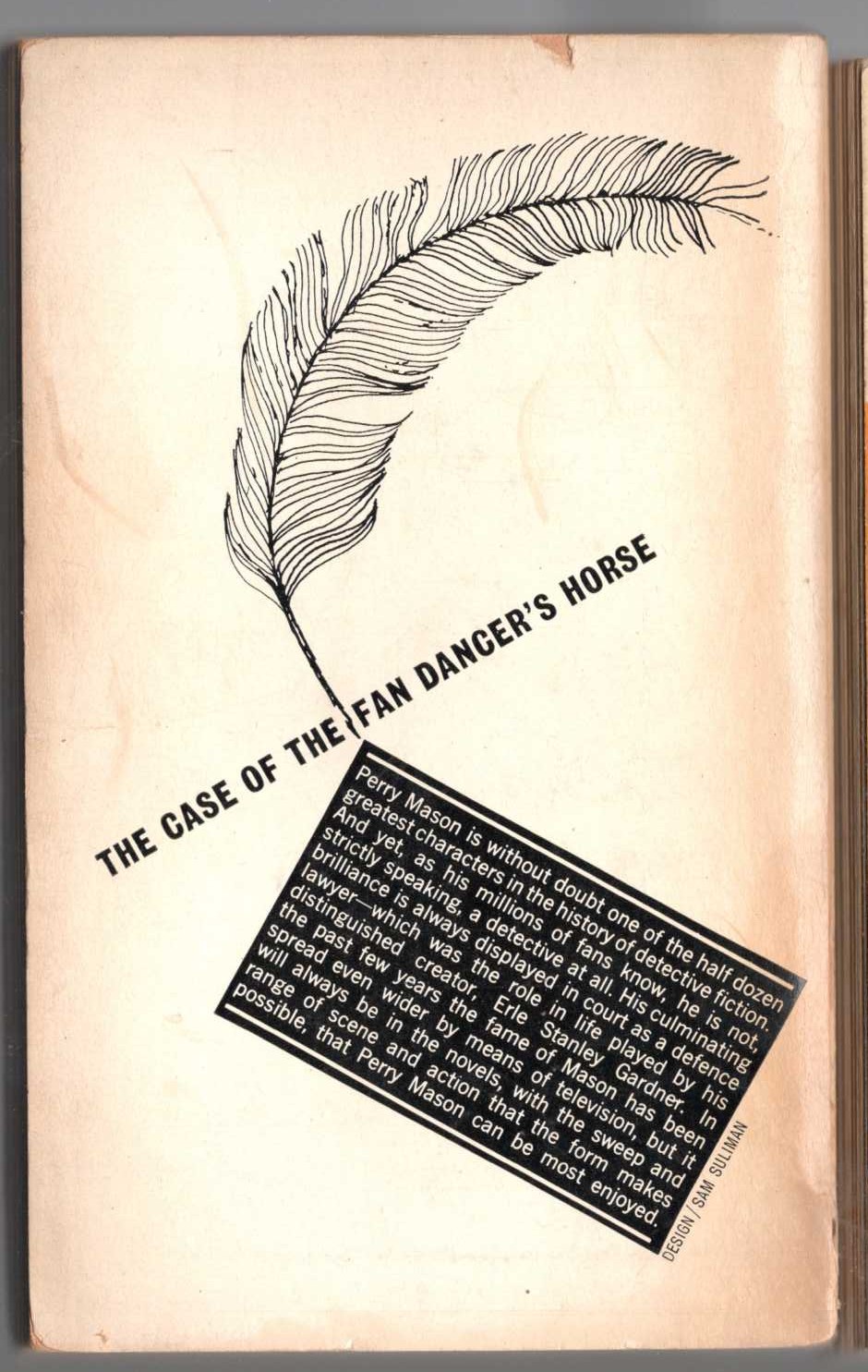 Erle Stanley Gardner  THE CASE OF THE FAN-DANCER'S HORSE magnified rear book cover image