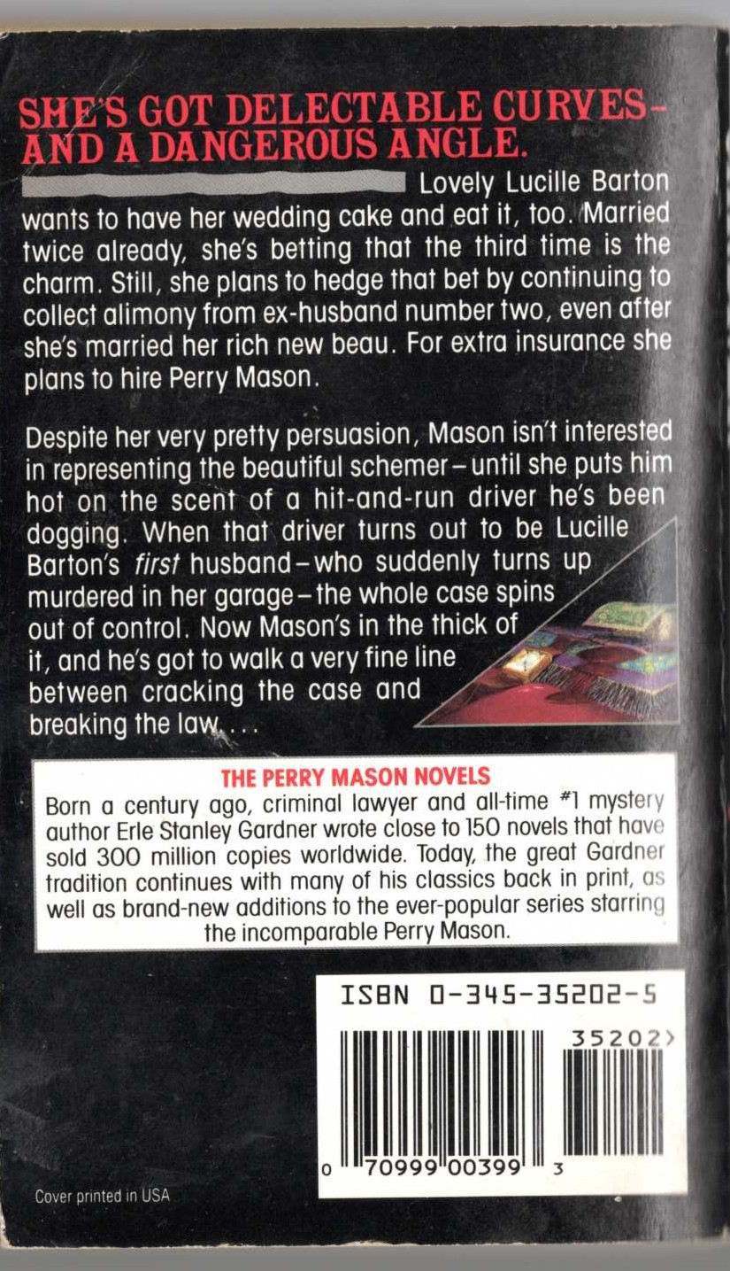 Erle Stanley Gardner  THE CASE OF THE CAUTIOUS COQUETTE magnified rear book cover image