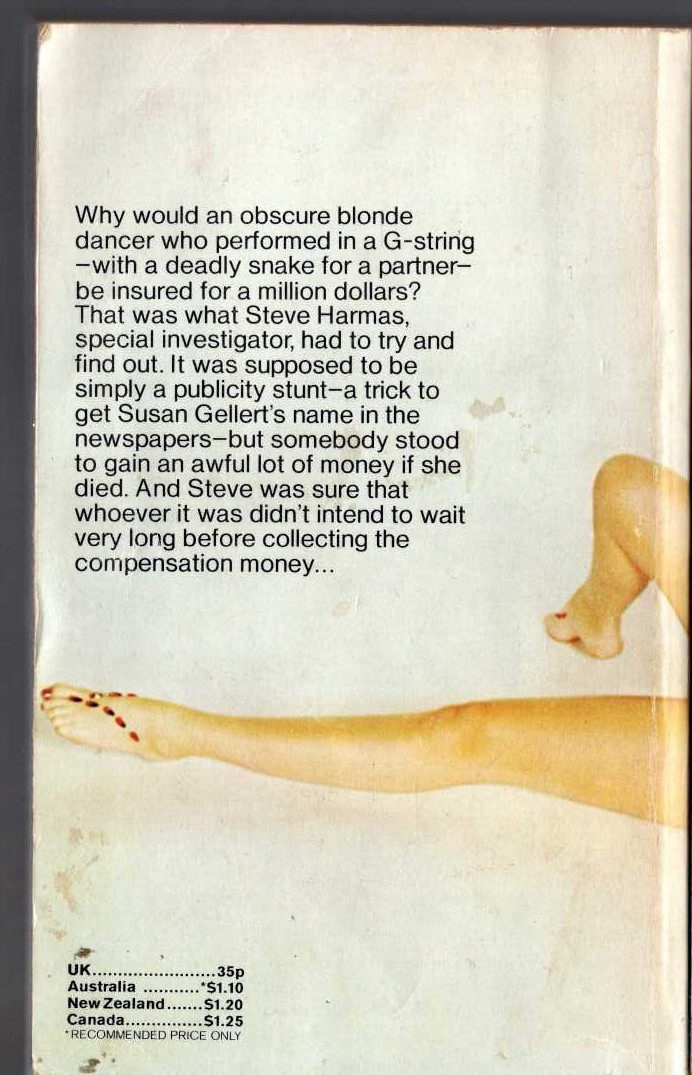 James Hadley Chase  DOUBLE SHUFFLE magnified rear book cover image