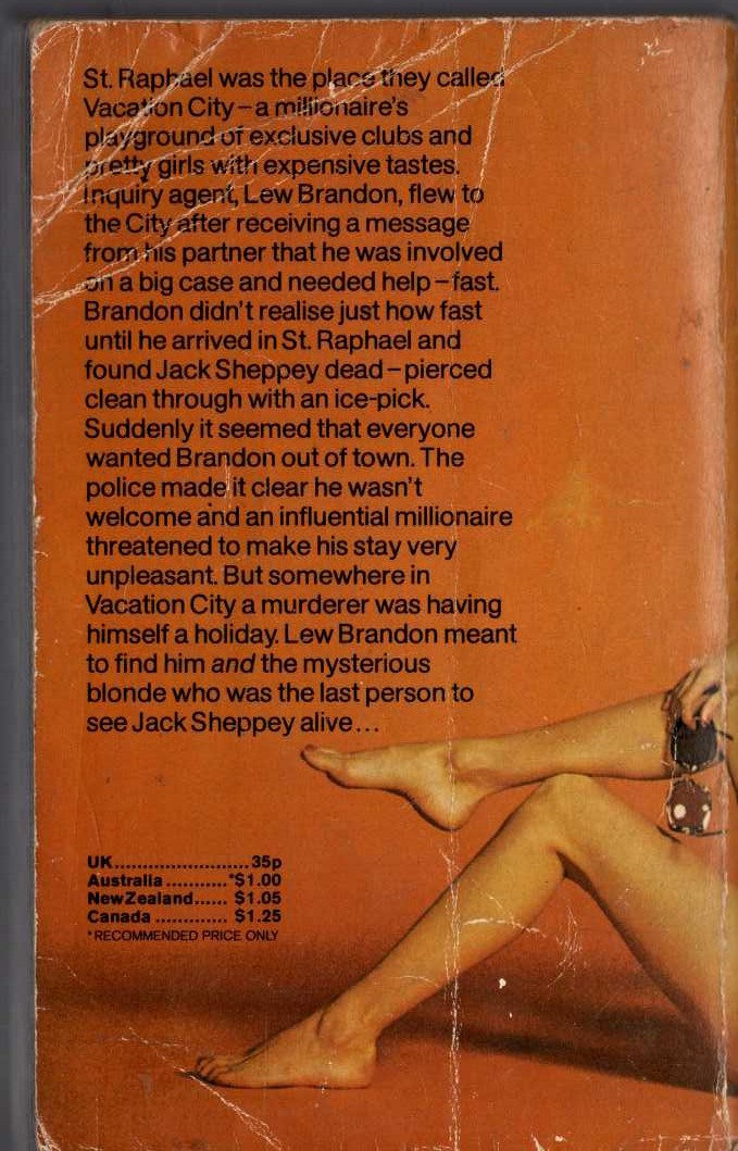 James Hadley Chase  THE GUILTY ARE AFRAID magnified rear book cover image