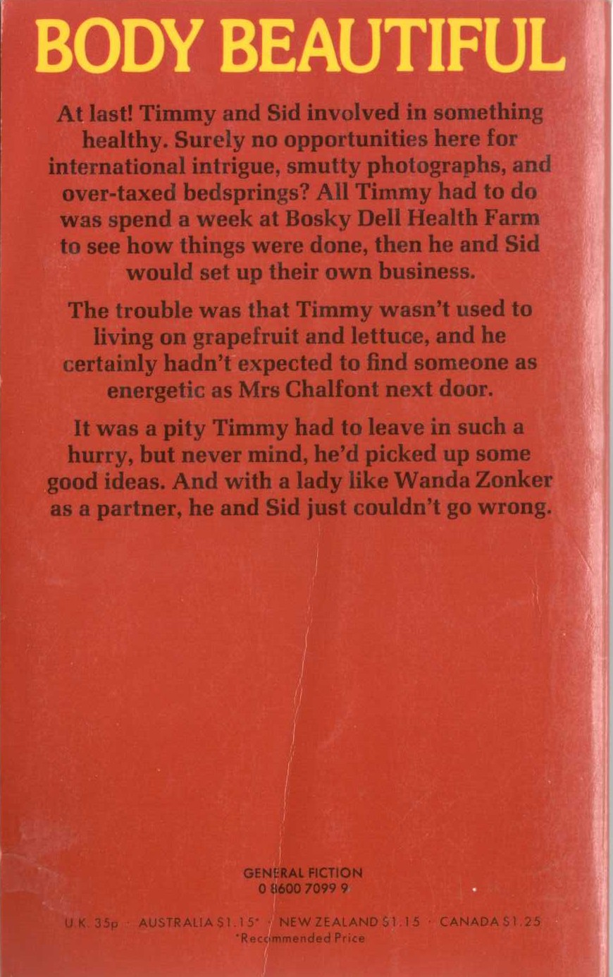 Timothy Lea  CONFESSIONS FROM A HEALTH FARM magnified rear book cover image