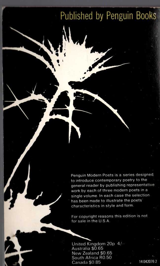 PENGUIN MODERN POETS 4 magnified rear book cover image