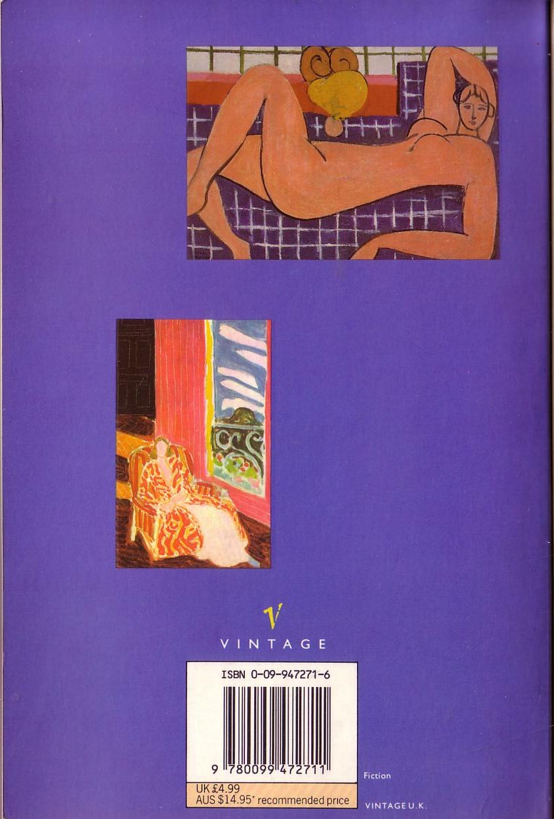 A.S. Byatt  THE MATISSE STORIES magnified rear book cover image