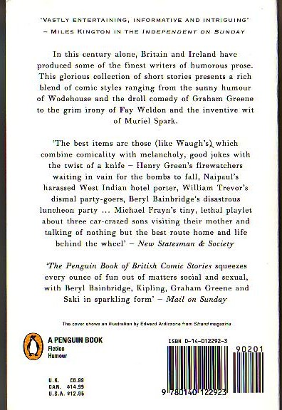 Patricia Craig (Compiles) THE PENGUIN BOOK OF BRITISH COMIC STORIES magnified rear book cover image