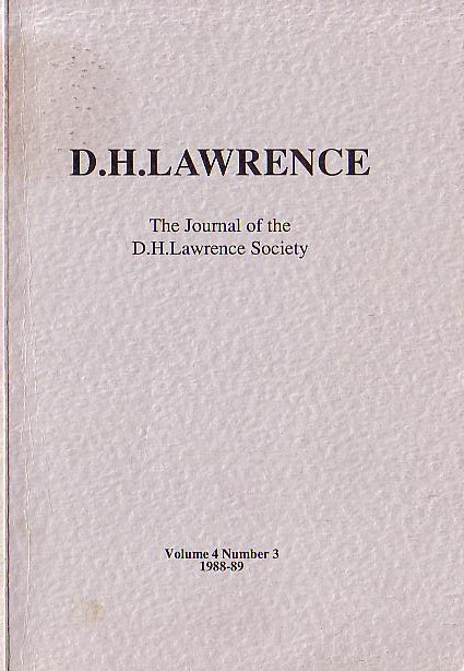 D.H. Lawrence  JOURNAL OF THE D.H.LAWRENCE SOCIETY. Vol.4. No.3 front book cover image
