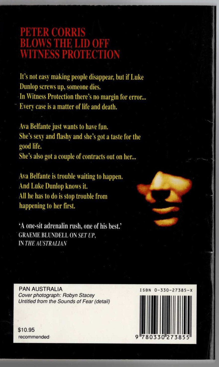 Peter Corris  CROSS OFF magnified rear book cover image