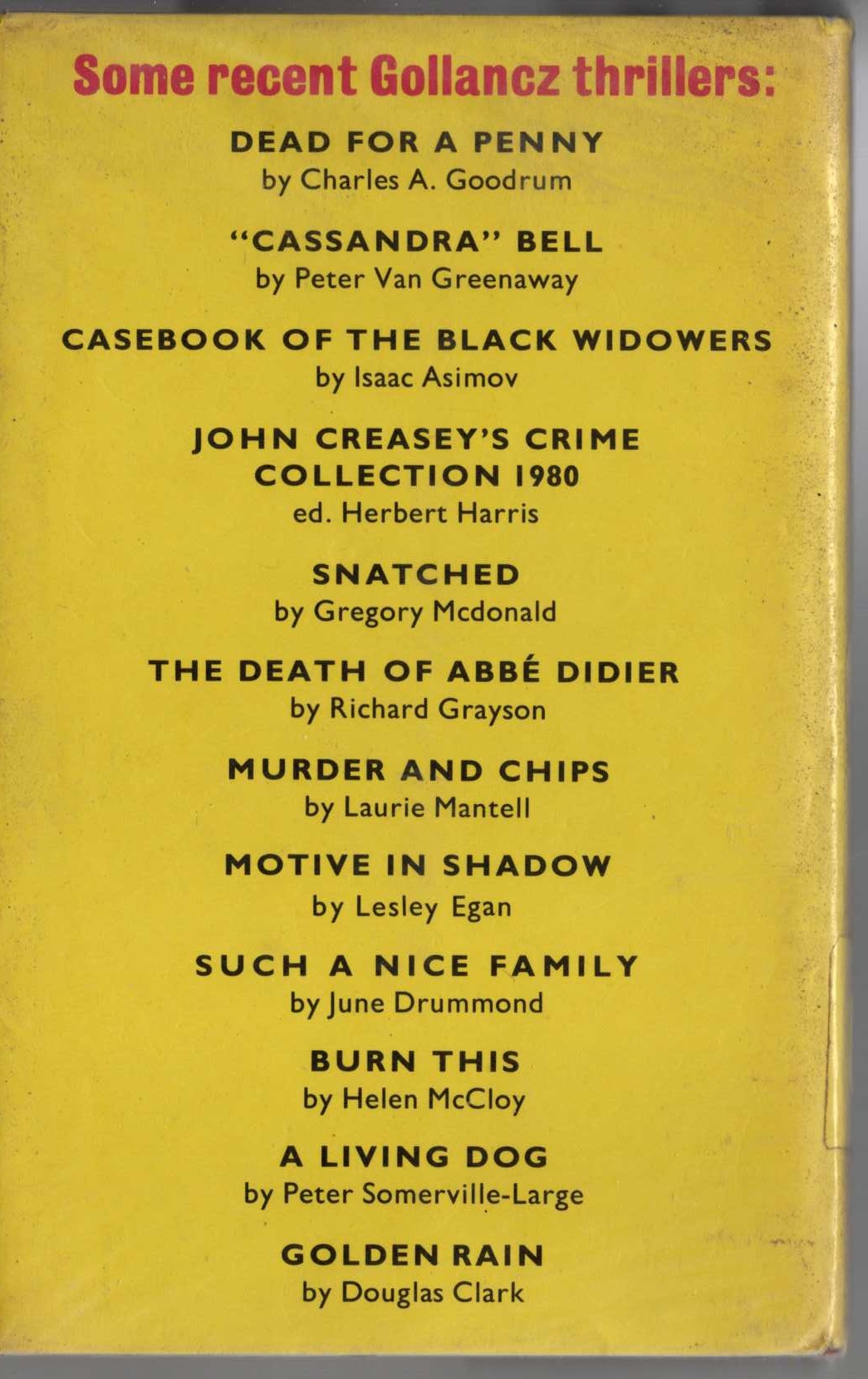 RIVERGATE HOUSE magnified rear book cover image