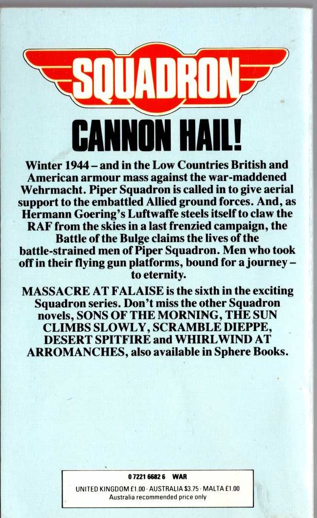 Matthew Holden  SQUADRON 6: MASSACRE AT FALAISE magnified rear book cover image