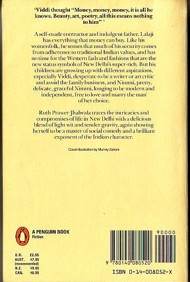 Ruth Prawer Jhabvala  THE NATURE OF PASSION magnified rear book cover image