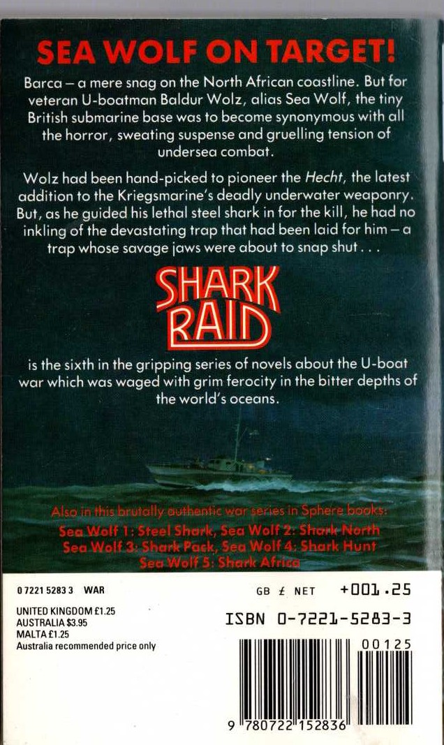 Bruno Krauss  SEA WOLF 6: SHARK RAID magnified rear book cover image