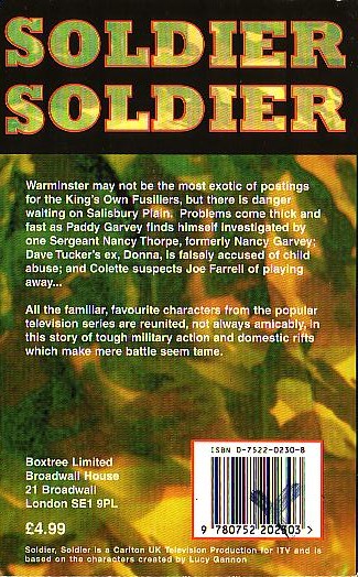 Kit Daniel  SOLDIER SOLDIER: STARTING OVER (Robson & Jerome) magnified rear book cover image