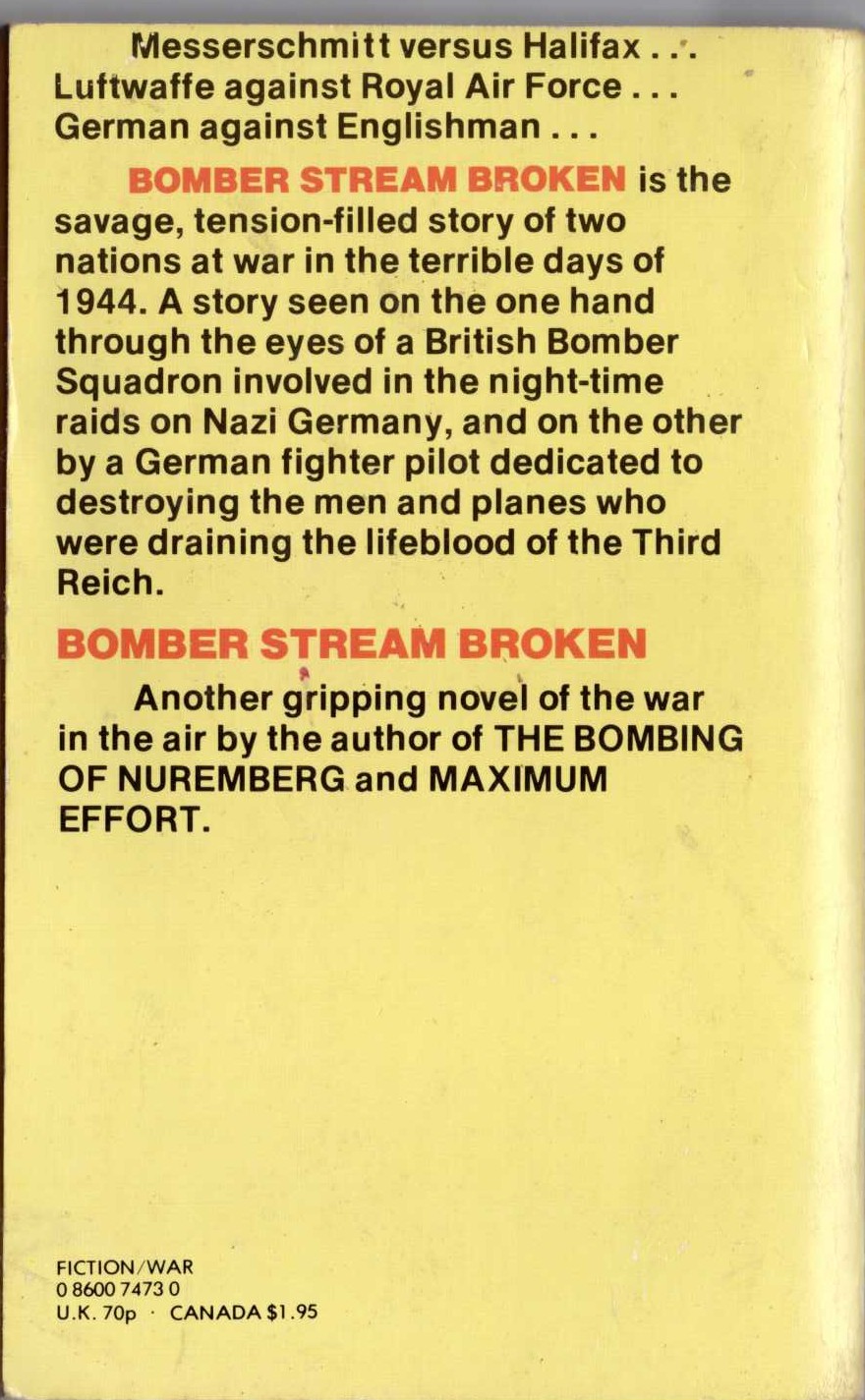 James Campbell  BOMBER STREAM BROKEN magnified rear book cover image