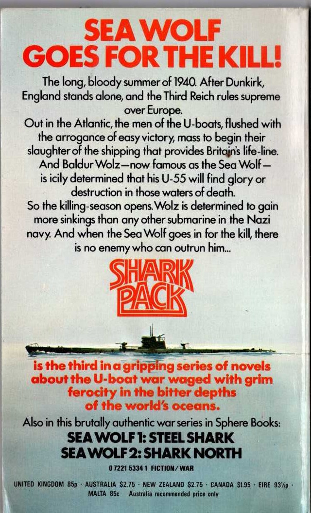 Bruno Krauss  SEA WOLF 3: SHARK PACK magnified rear book cover image