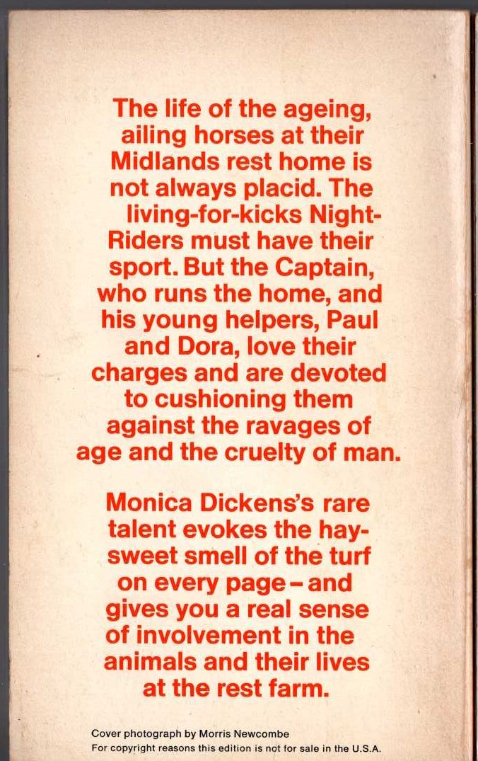 Monica Dickens  COBBLER'S DREAM magnified rear book cover image