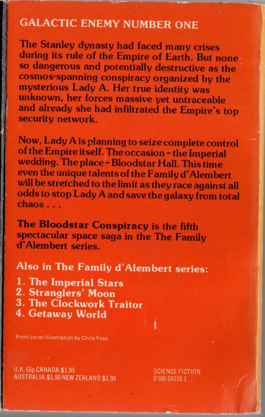 E.E.'Doc' Smith  THE BLOODSTAR CONSPIRACY magnified rear book cover image