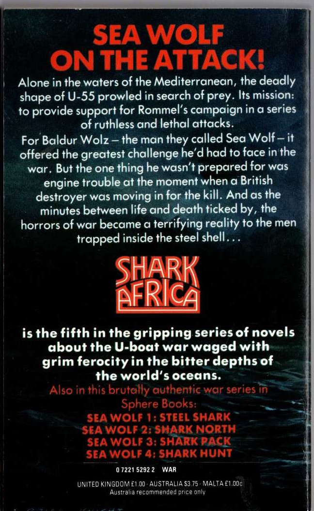 Bruno Krauss  SEA WOLF 5: SHARK AFRICA magnified rear book cover image