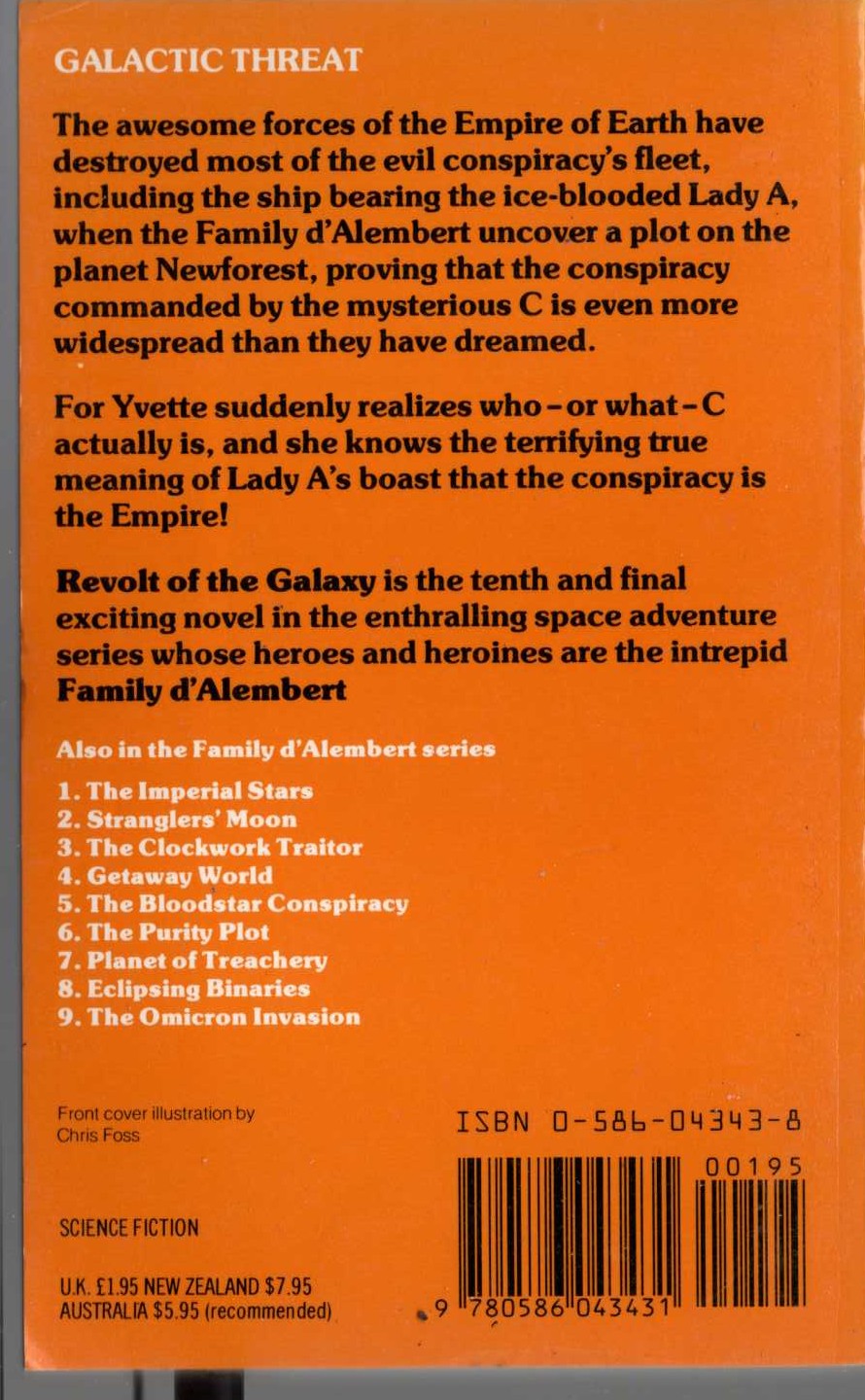 E.E.'Doc' Smith  REVOLT OF THE GALAXY magnified rear book cover image