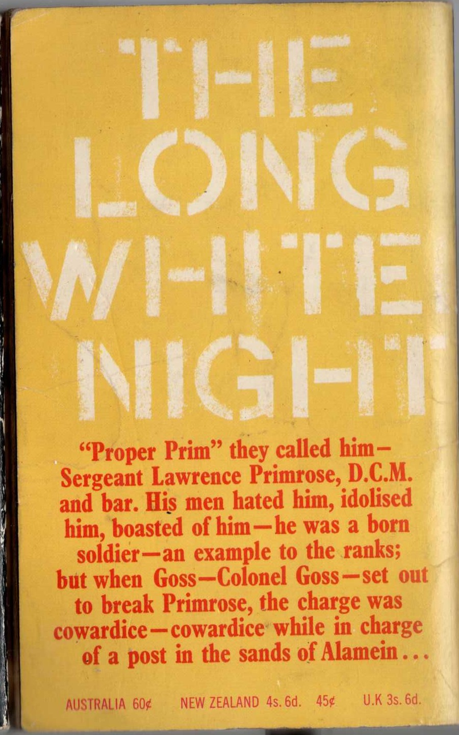 Eric Lambert  THE LONG WHITE NIGHT magnified rear book cover image