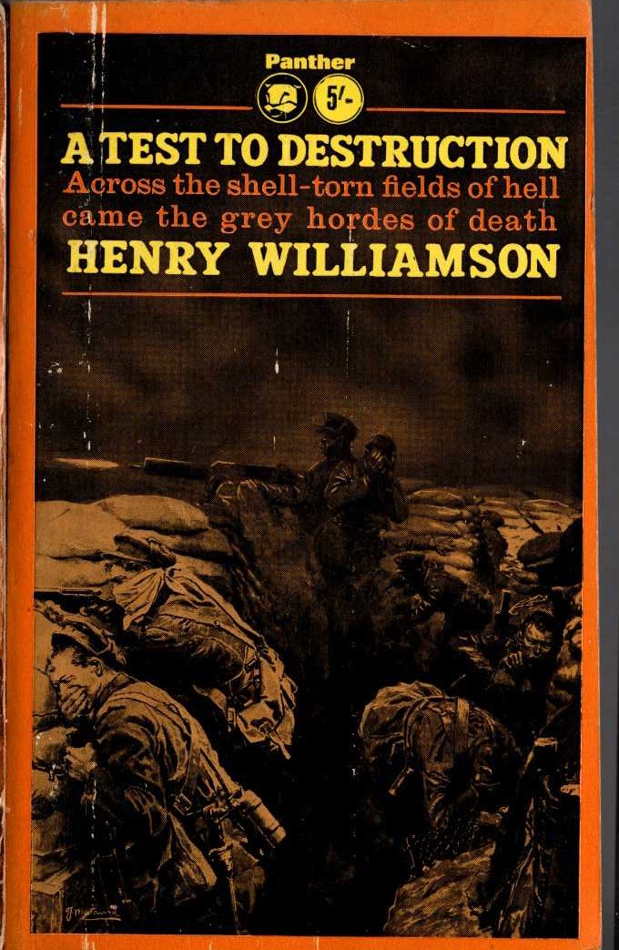 Henry Williamson  A TEST TO DESTRUCTION front book cover image