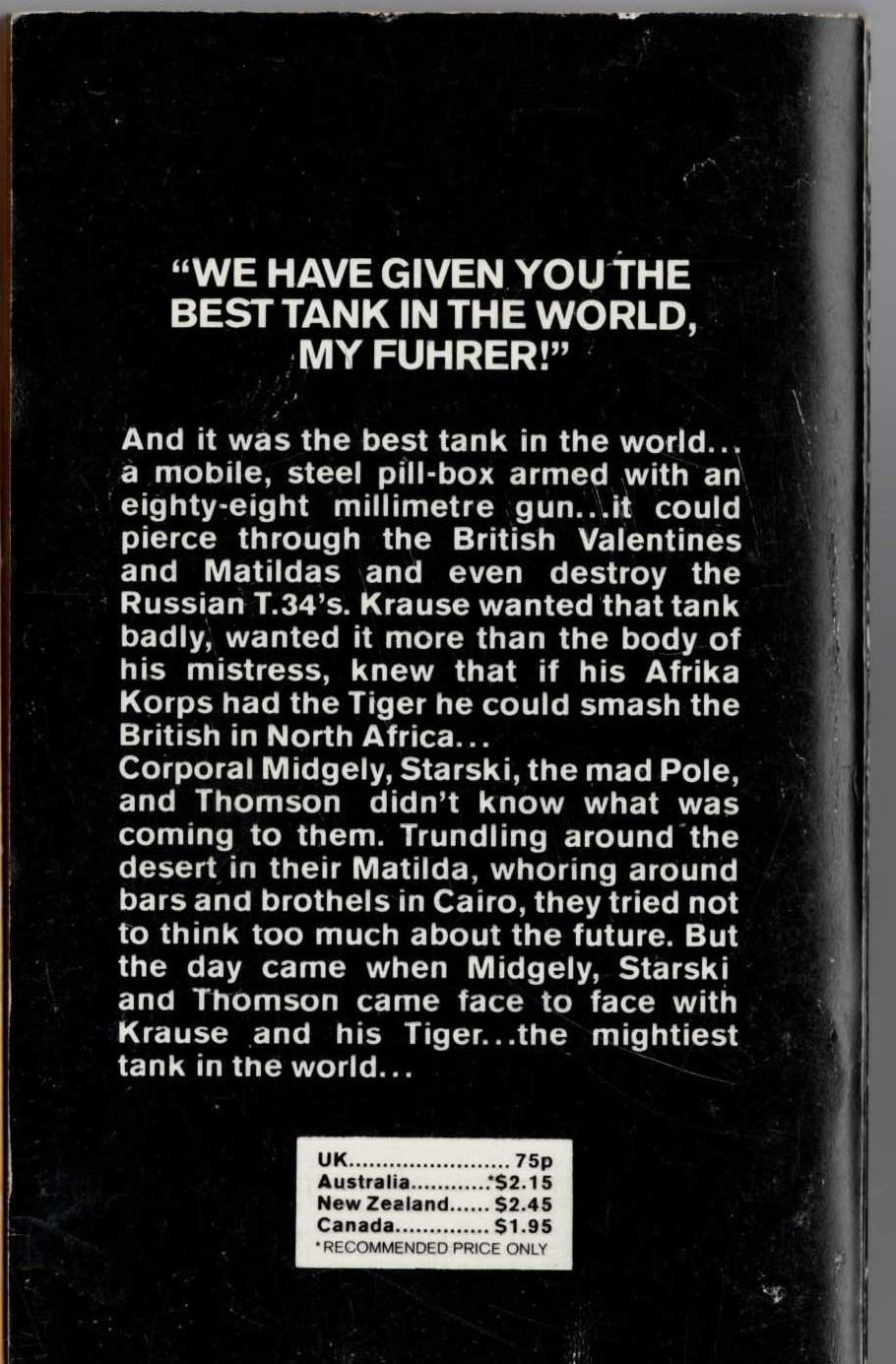 David Williams  TANK magnified rear book cover image