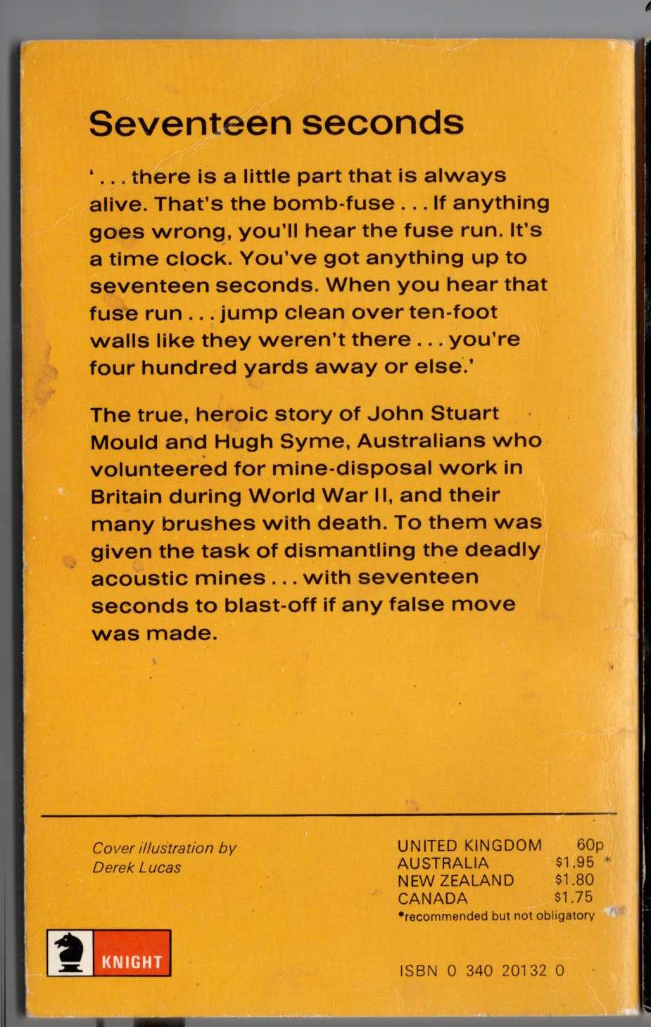 Ivan Southall  SEVENTEEN SECONDS magnified rear book cover image