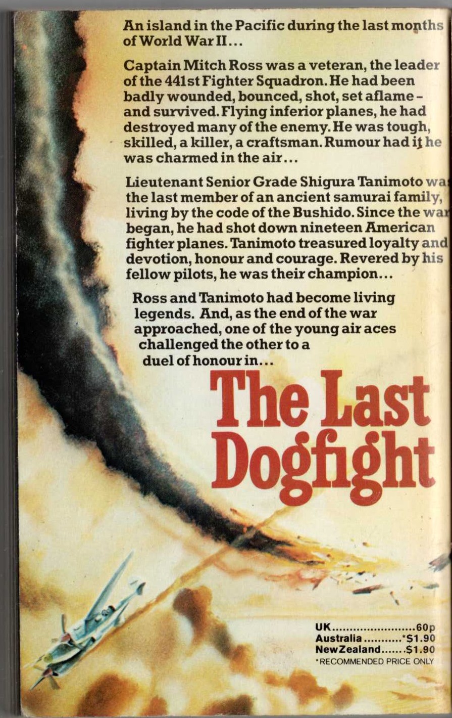 Martin Caidin  THE LAST DOGFIGHT magnified rear book cover image