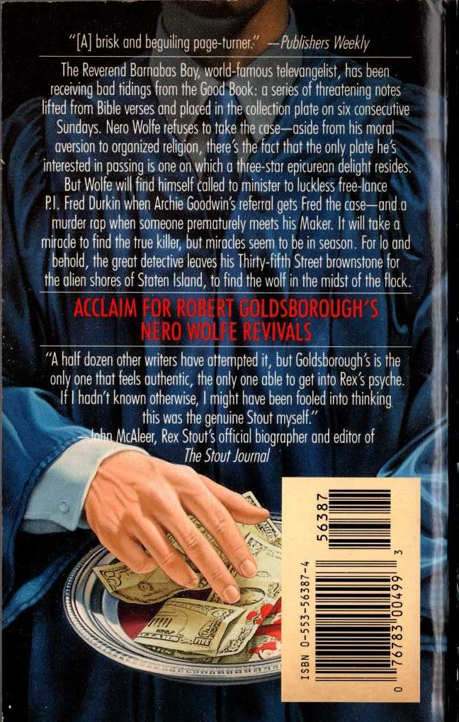 Rex Stout  SILVER SPIRE (Nero Wolfe) magnified rear book cover image