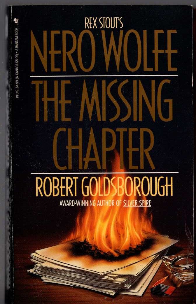 Rex Stout  THE MISSING CHAPTER (Nero Wolfe) front book cover image