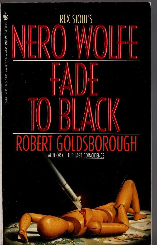 Rex Stout  FADE TO BLACK (Nero Wolfe) front book cover image