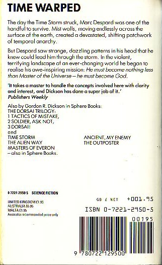 Gordon R. Dickson  TIME STORM magnified rear book cover image