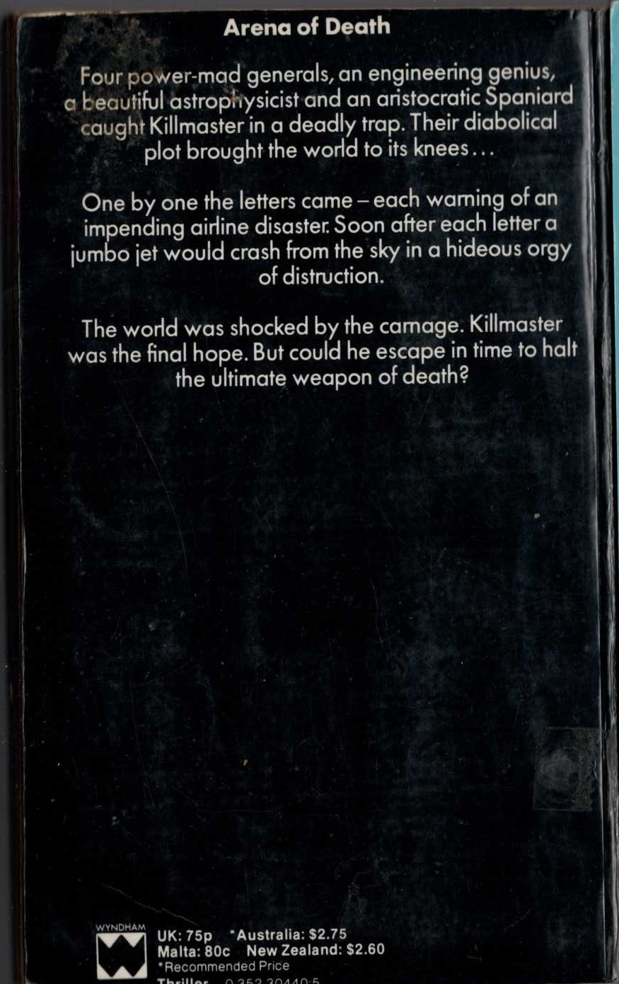 Nick Carter  REVENGE OF THE GENERALS magnified rear book cover image