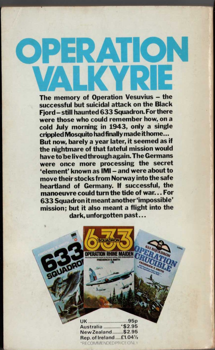 Frederick E. Smith  633 SQUADRON: OPERATION VALKYRIE magnified rear book cover image