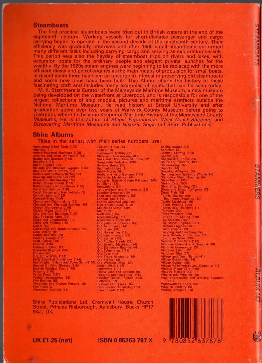 M.K. Stammers  STEAMBOATS magnified rear book cover image