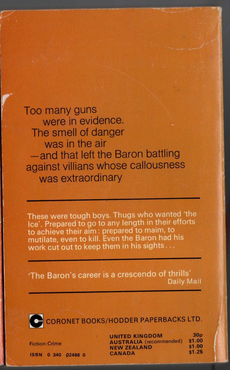 Anthony Morton  THE BARON GOES FAST magnified rear book cover image