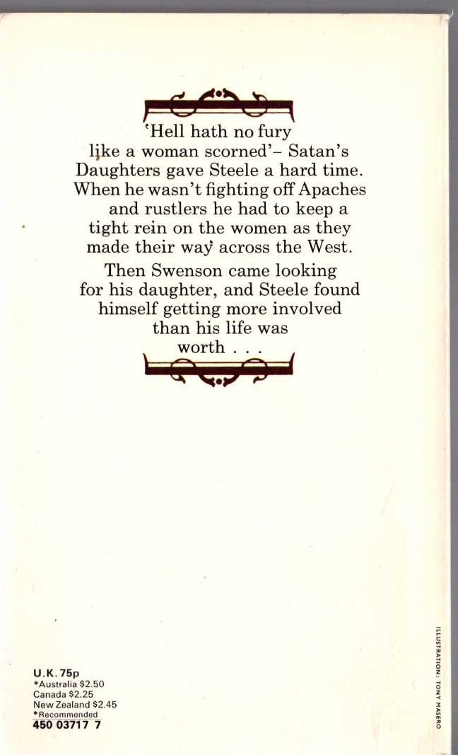 George G. Gilman  ADAM STEELE 17: SATAN'S DAUGHTER magnified rear book cover image