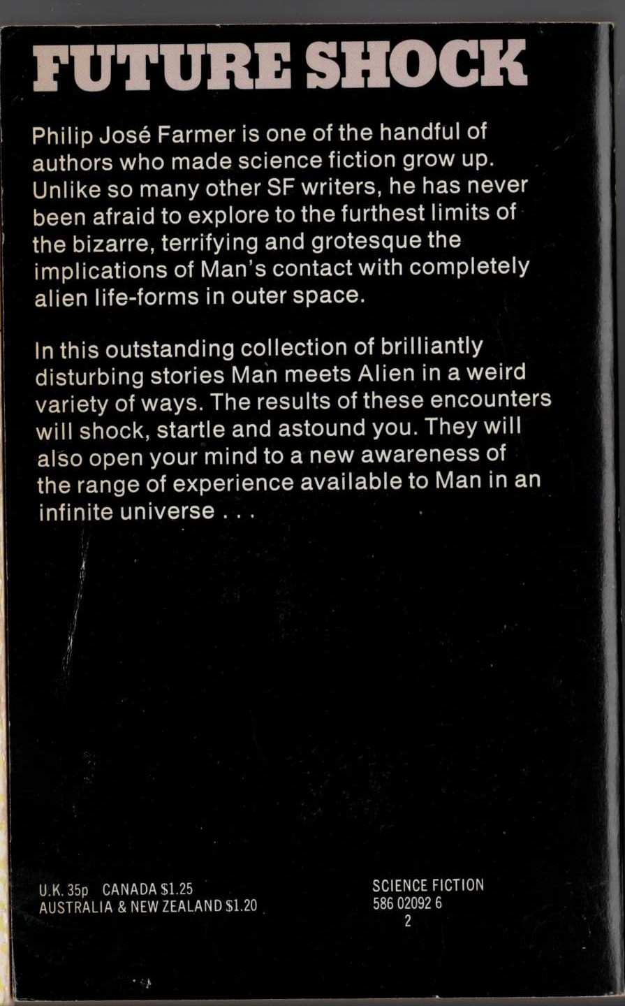 Philip Jose Farmer  STRANGE RELATIONS magnified rear book cover image