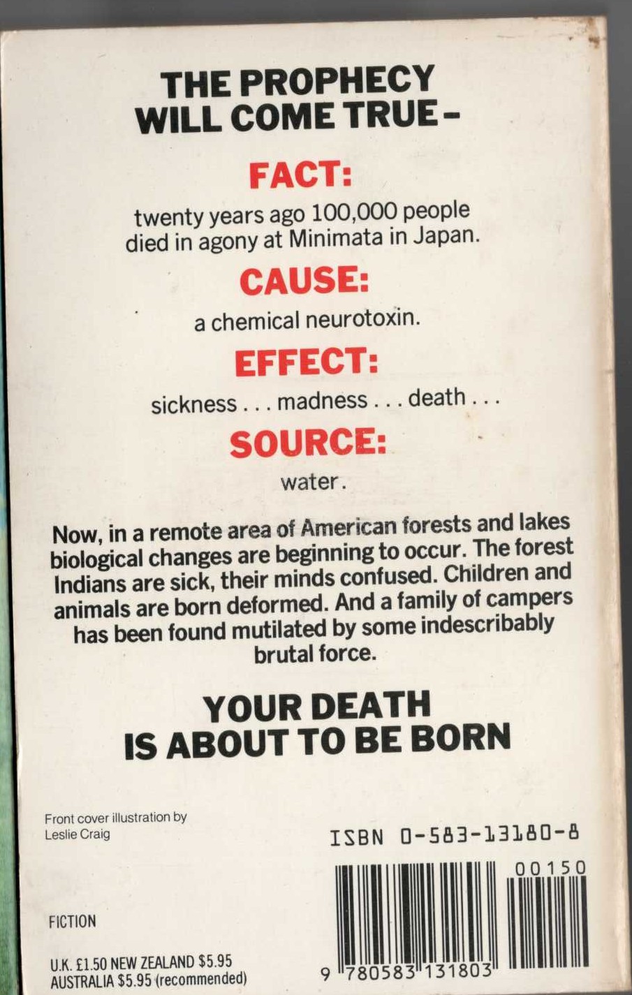 David Seltzer  PROPHECY magnified rear book cover image