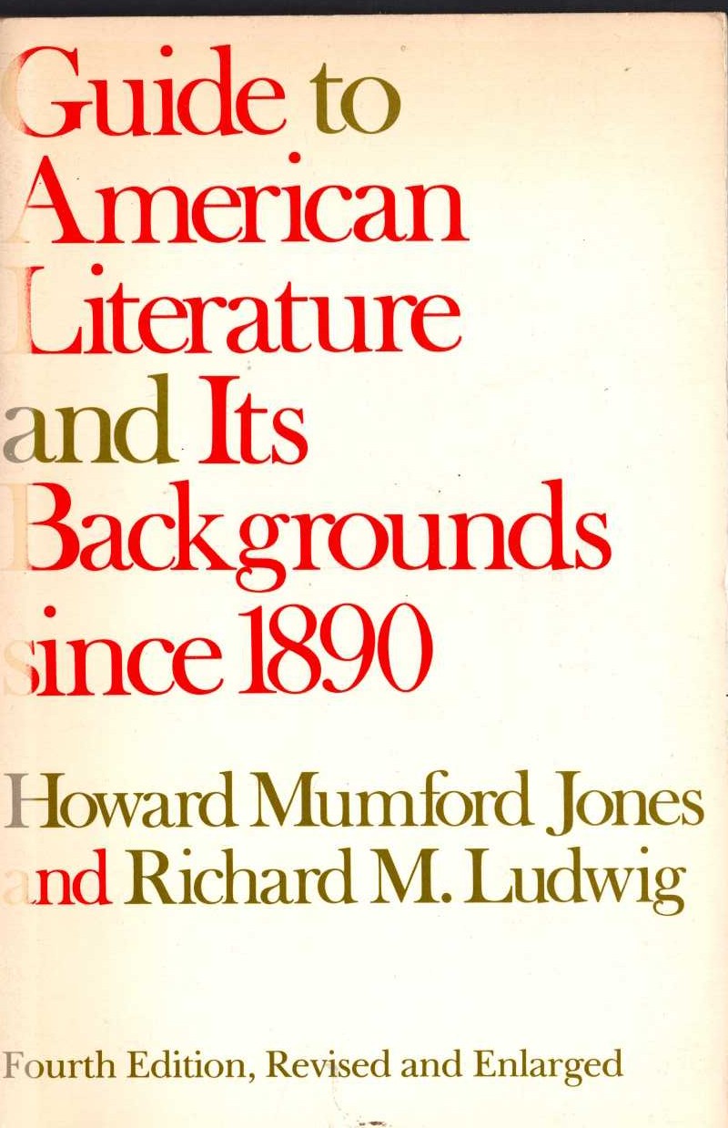 GUIDE TO AMERICAN LITERATURE AND ITS BACKGROUNDS SINCE 1890 front book cover image