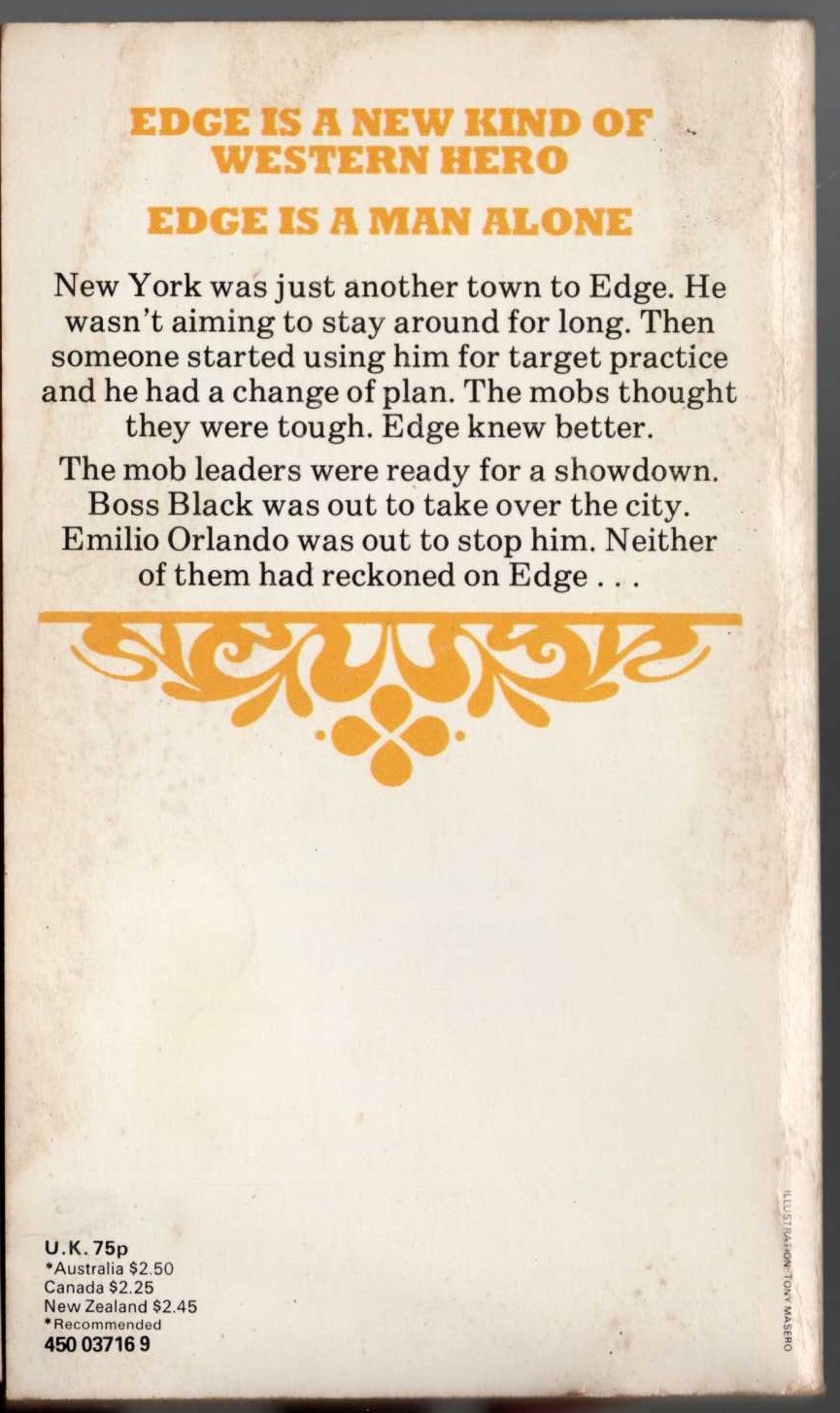 George G. Gilman  EDGE 30: WAITING FOR A TRAIN magnified rear book cover image