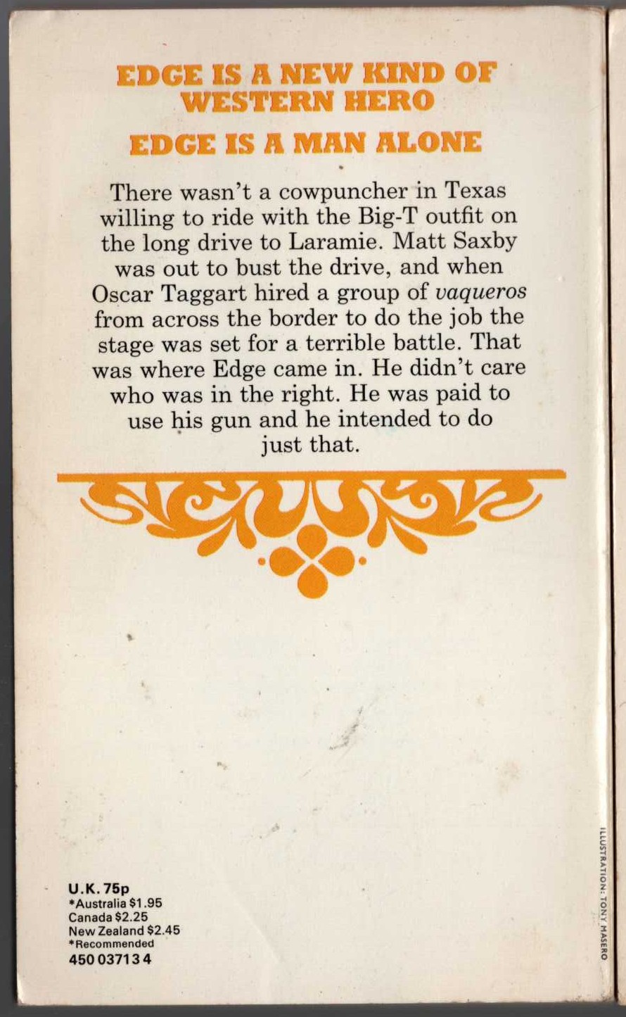 George G. Gilman  EDGE 27: DEATH DRIVE magnified rear book cover image