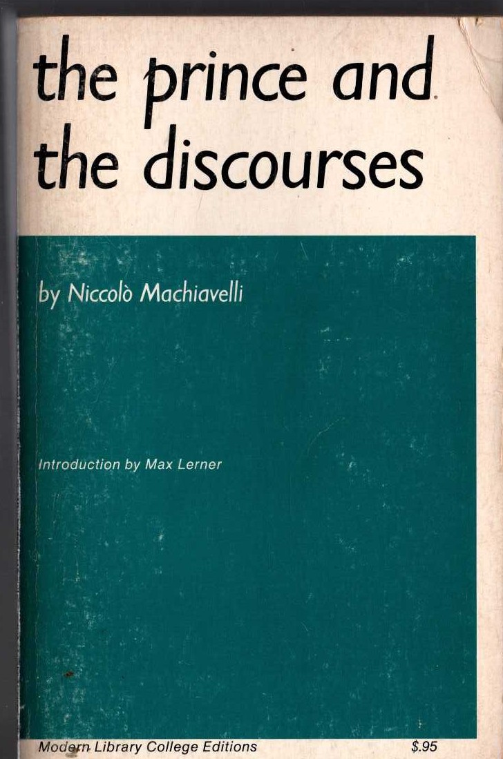 Niccolo Machiavelli  THE PRINCE AND THE DISCOURSES front book cover image