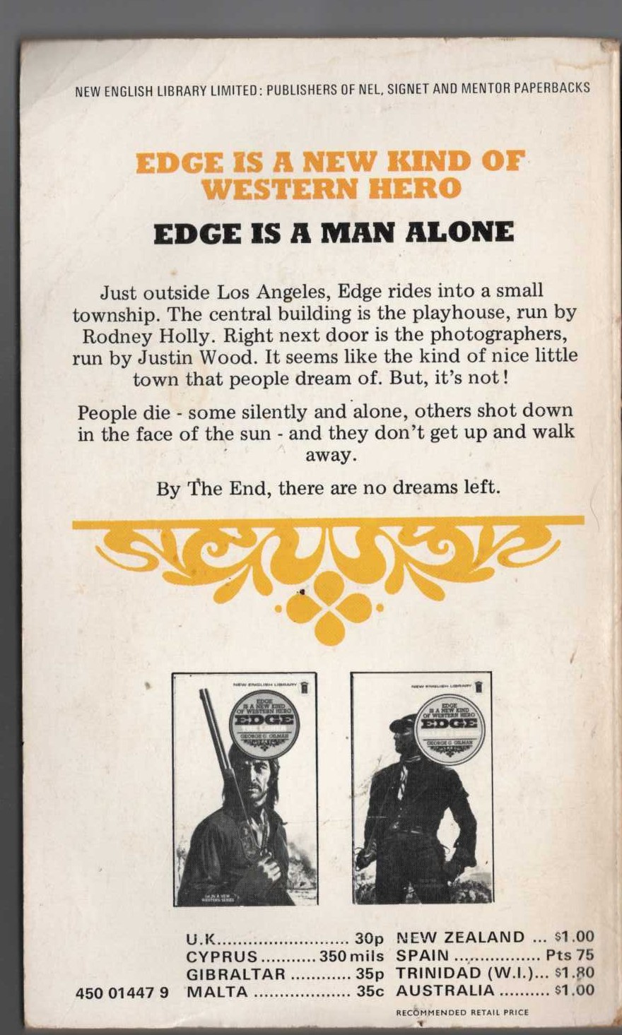 George G. Gilman  EDGE 7: CALIFORNIA KILLING magnified rear book cover image