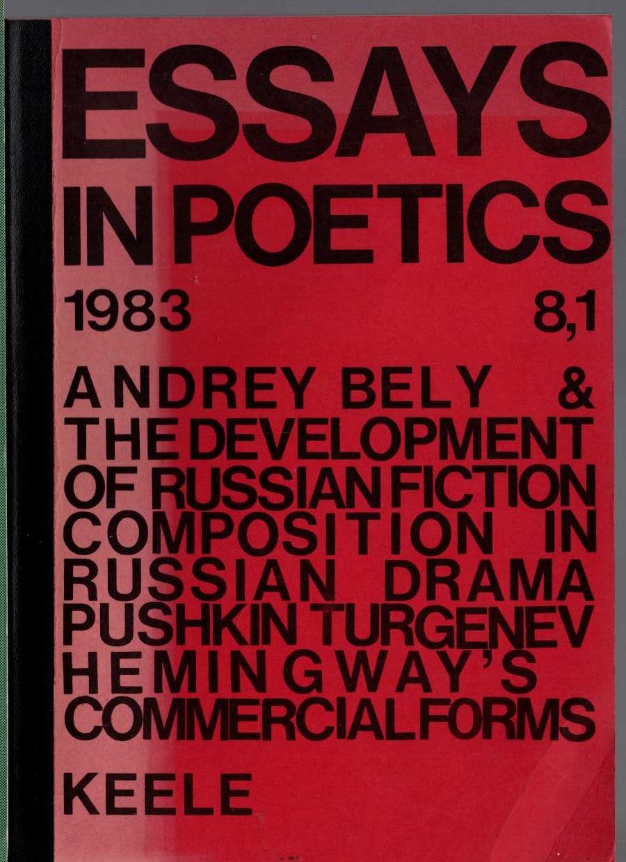 Richard Godden  ESSAYS IN POETICS 1983, 8,1 front book cover image