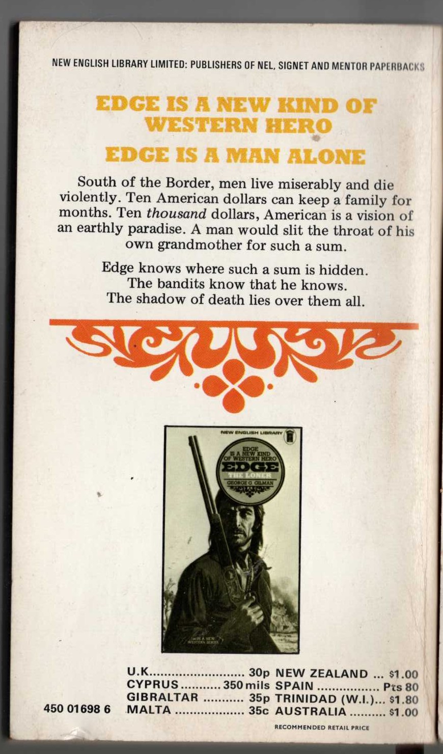 George G. Gilman  EDGE: TEN THOUSAND DOLLARS, AMERICAN magnified rear book cover image